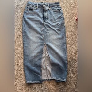 Good American denim midi skirt
